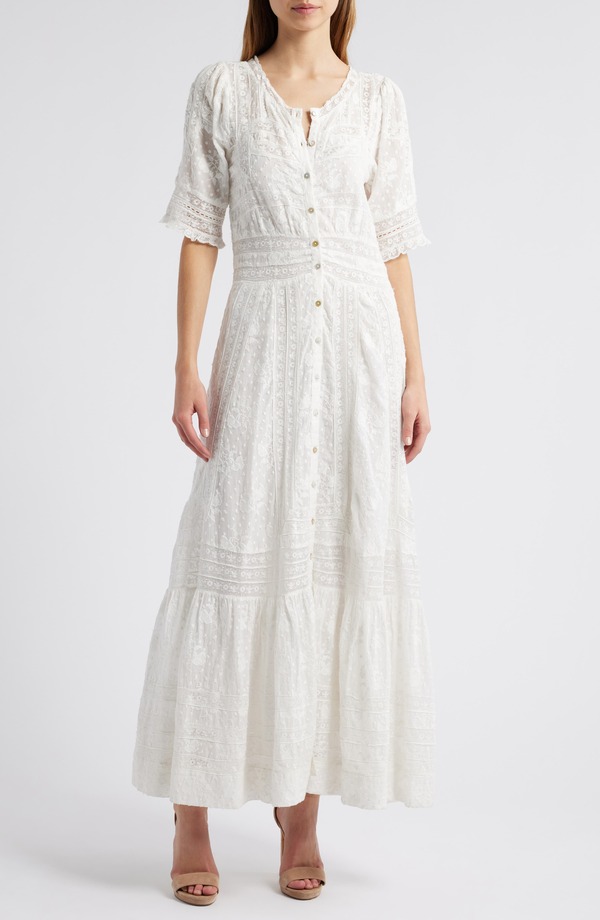 ラブスハックファンシー レディース トップス 衣裳 スピード競技 マキシ LoveShackFancy Minka Lace Maxi Dress True White 白いこと