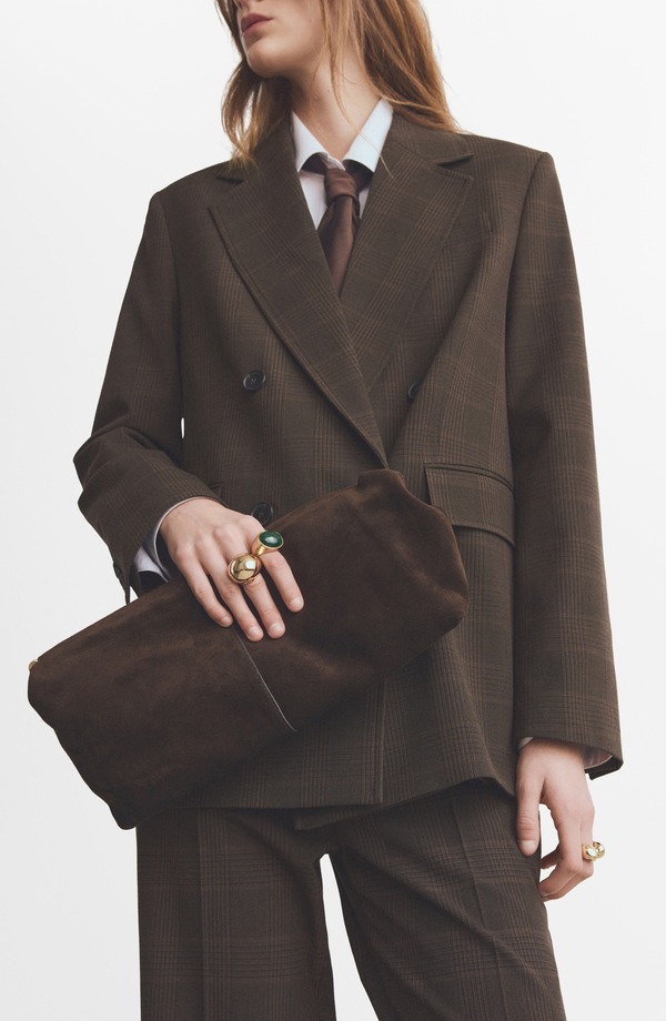マンゴ レディース アウター 上衣・上衣 MANGO Double Breasted Suit Jacket Brown 赤銅色