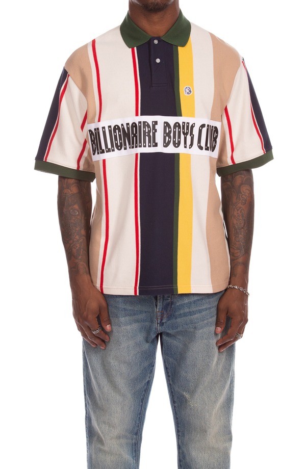 ビリオネアボーイズクラブ メンズ トップス スポーツシャツ Billionaire Boys Club Outback Stripe Polo Sesame 縞模様