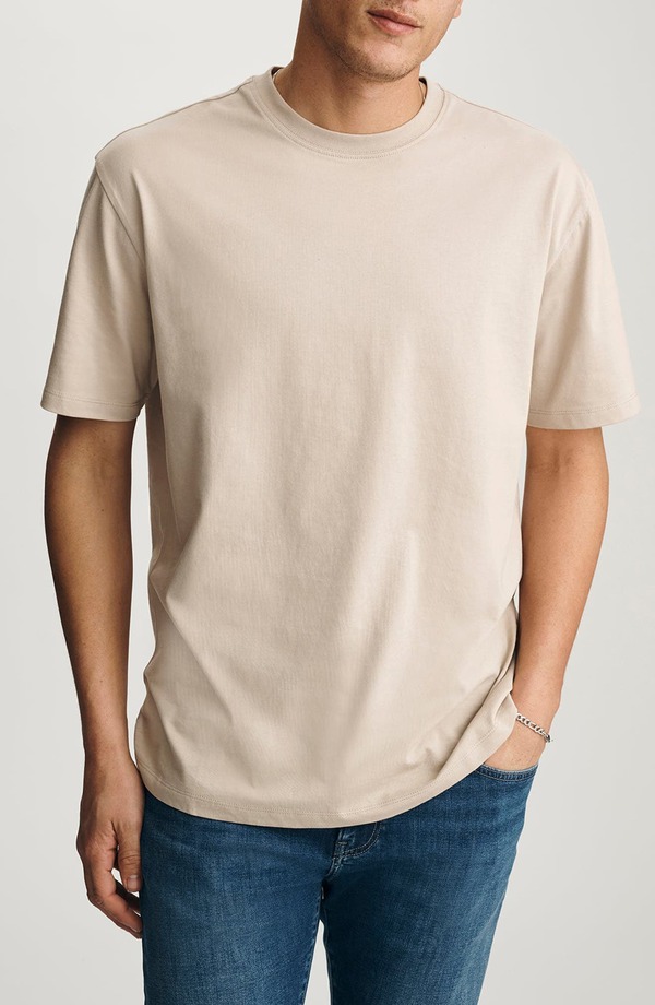 マーヴィ デニム メンズ トップス ティーシャツ 労働者の一団のど首 綿織物 Mavi Jeans Lightan Cotton Crewneck T-Shirt Feather Gray 薄墨色