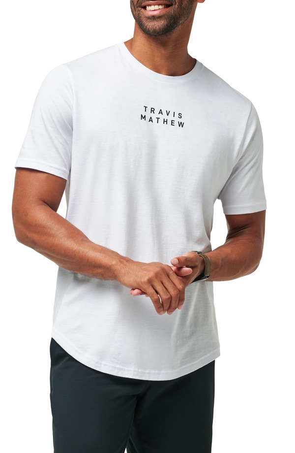 トラビスマヒュー メンズ トップス ティーシャツ グラフィック TravisMathew TM Scoop Graphic T-Shirt White 白いこと