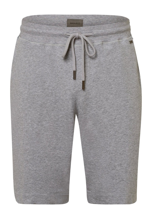 ハンロ メンズ ボトムス 二分の一ズボン下・さる股引き 遊撃手ズボン下 綿織物 Hanro Living Cotton Drawstring Shorts Grey Melange 薄墨色