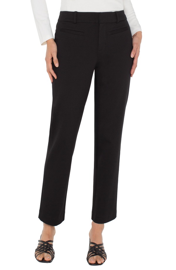 リヴァプール 天使の都市 レディース ボトムス レギンストレート ズボン下 アンクル Liverpoolos Angeles Holly Welt Pocket Ankle Straight Leg Ponte Pants Black 黒いこと