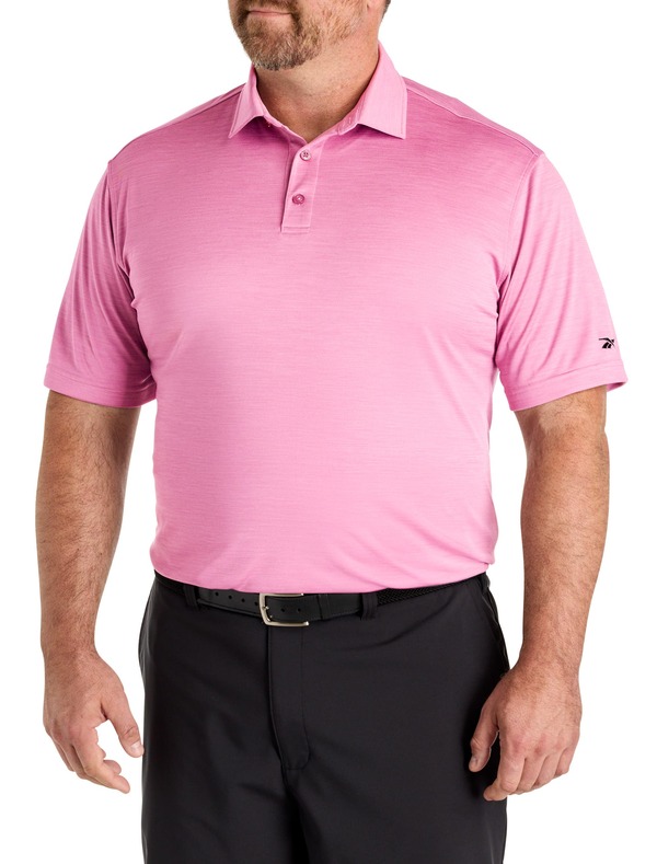 リーボック メンズ トップス スポーツシャツ トール Reebok Big \u0026 Tall Performance Heather Polo Shirt Playful Pink サクラ色