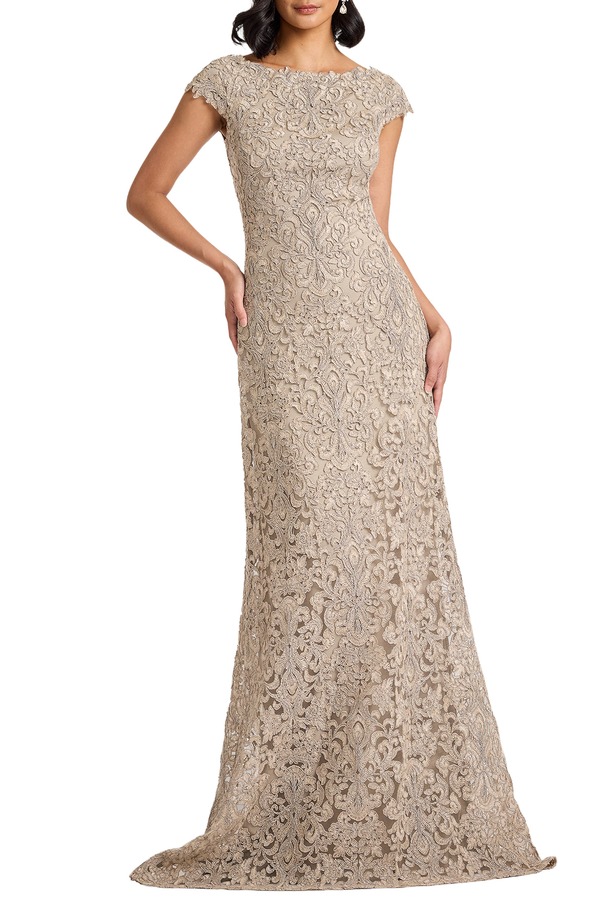 タダシショージ レディース トップス 衣装 スピード競技 Tadashi Shoji Bateau Neck Lace Gown Pumice