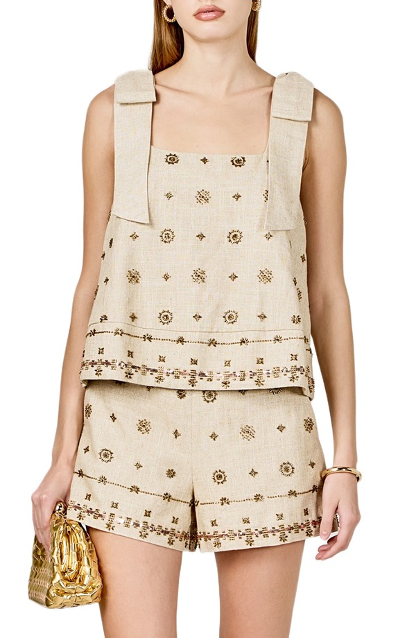 エンドレスローズ レディース トップス プルオーバー ノースリーブ Endless Rose Beaded Sleeveless Top Natural