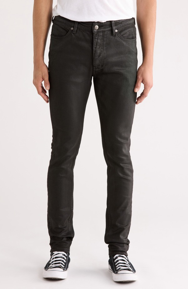 スビ メンズ ボトムス ジーンズズボン下 厚地の外套 デニム Ksubi Van Winkle Main Stage Coated Skinny Jeans Black 黒いこと