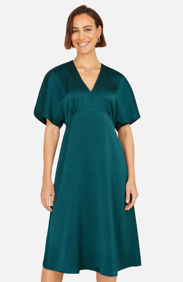 ユミキム レディース トップス 衣装 MIDI 繻子 Yumi Satin Midi Dress Green 緑であること