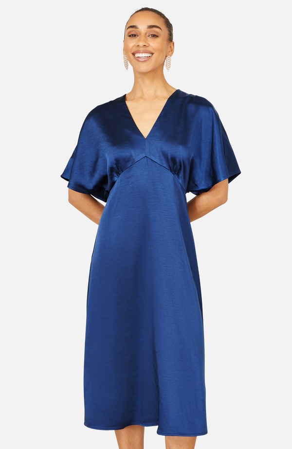 ユミキム レディース トップス 衣装 MIDI 繻子 Yumi Satin Midi Dress Navy 米国海軍