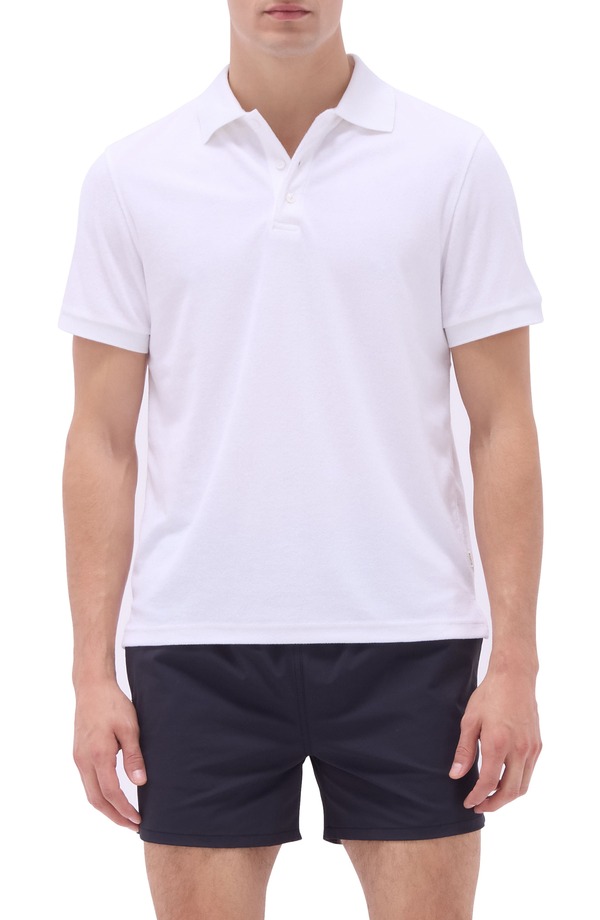 ブガッチ メンズ トップス スポーツシャツ パイル 綿織物 Bugatchi Cotton Blend French Terry Polo White 白いこと