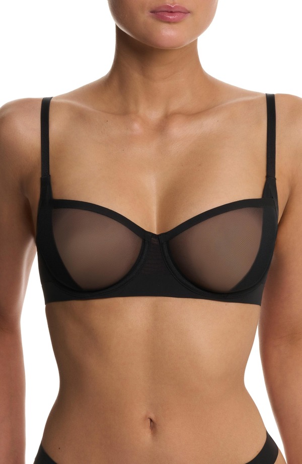 ナトリ レディース アンダー御召しもの ブラ メッシュ Natori True Zen Mesh Balconette Bra Black 黒いこと