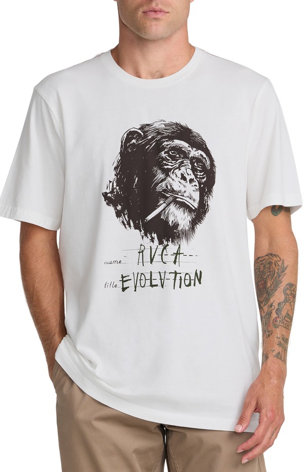 ルーカ メンズ トップス ティーシャツ グラフィック RVCA Evolution Graphic T-Shirt Antique White 白いこと