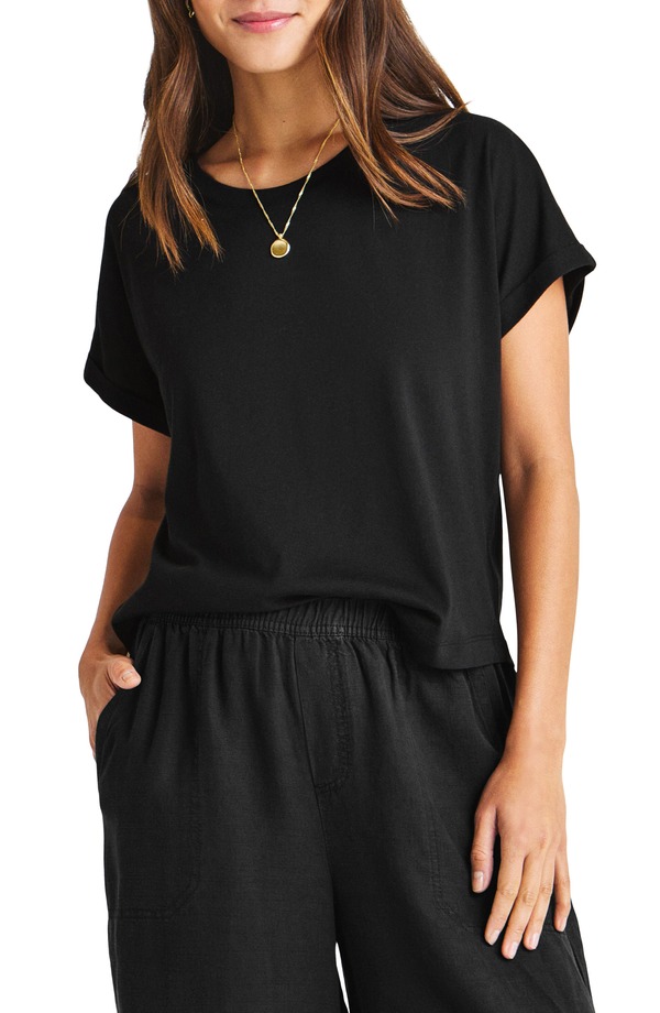 スプレンディット レディース トップス Tシャツ Splendid Skye T-Shirt Black ブラック|ReVida 店