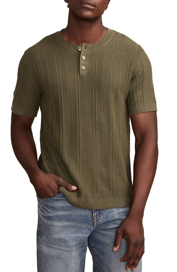 ラッキーブランド メンズ アウター パーカー・スウェット スウェーター Lucky Brand Short Sleeve Henley Sweater Thyme