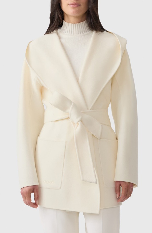 マッカージュ レディース アウター 上衣・上衣 羊毛 厚地の外套 Mackage Paya Belted Wool Coat Cream 皮膚軟化剤
