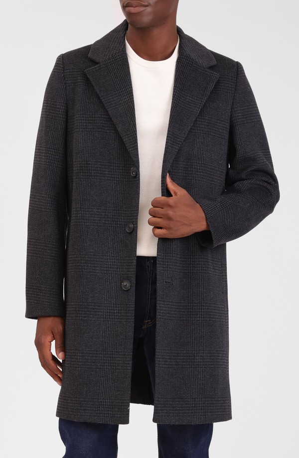 バガテル メンズ アウター 厚地の外套 Bagatelle Houndstooth Topcoat Charcoal Houndstooth 濃灰色