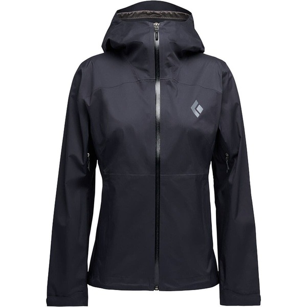 黒いこと金剛石 レディース アウター 上衣・上衣 Black Diamond Fineline Stretch Rain Shell - Women\u0027s Black 黒いこと