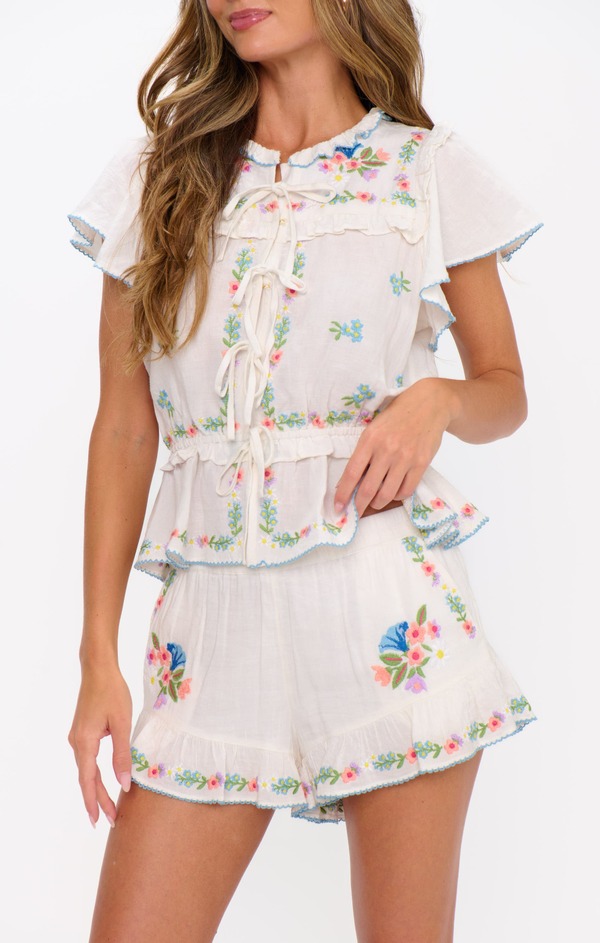 ウミーユアムーム レディース ボトムス 二分の一ズボン下・さる股引き 遊撃手ズボン下 Show Me Your Mumu Canneshorts Wild Meadow Embroidery