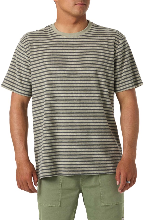 オニール メンズ トップス ティーシャツ パイル O\u0027Neill Frontierstripe Terry Cloth T-Shirt Seagrass 縞模様