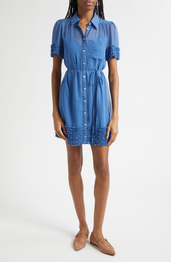サンク セプト レディース トップス ワンピース ミニ Cinq Sept Galea Pin Dot Minidress Twilight Bay/ Ivory アイボリー|ReVida 店