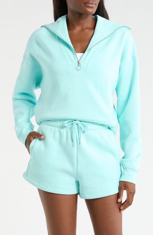 エムピージー レディース アウター パーカー・スウェット ハーフジップ プルオーバー フリース MPG LuxeFleece Quarter Zip Sweatshirt Limpet Shell