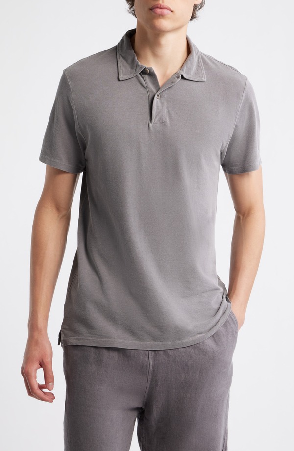 アレックス起重機 メンズ トップス スポーツシャツ 綿織物 ALEX CRANE Organicotton Polo Silver しろがね色