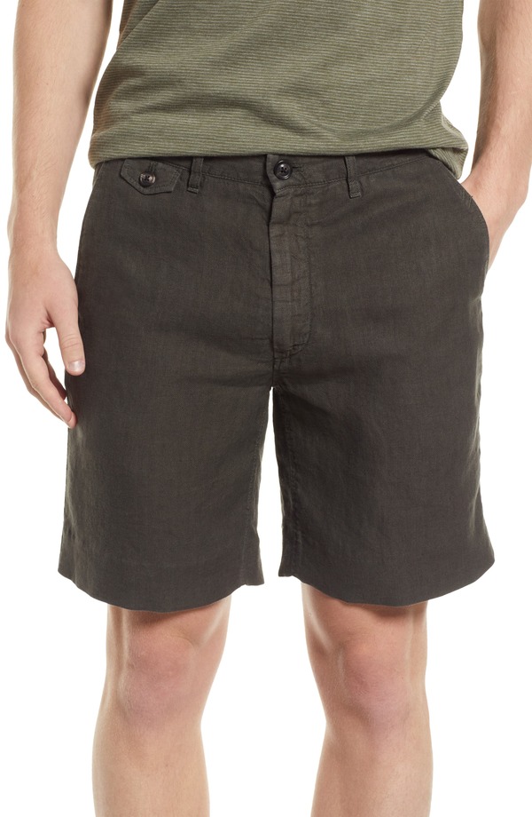 ビリーレイド メンズ ボトムス 二分の一ズボン下・さる股引き 遊撃手ズボン下 リネン Billy Reid Moore Linen Shortsteel Grey 薄墨色