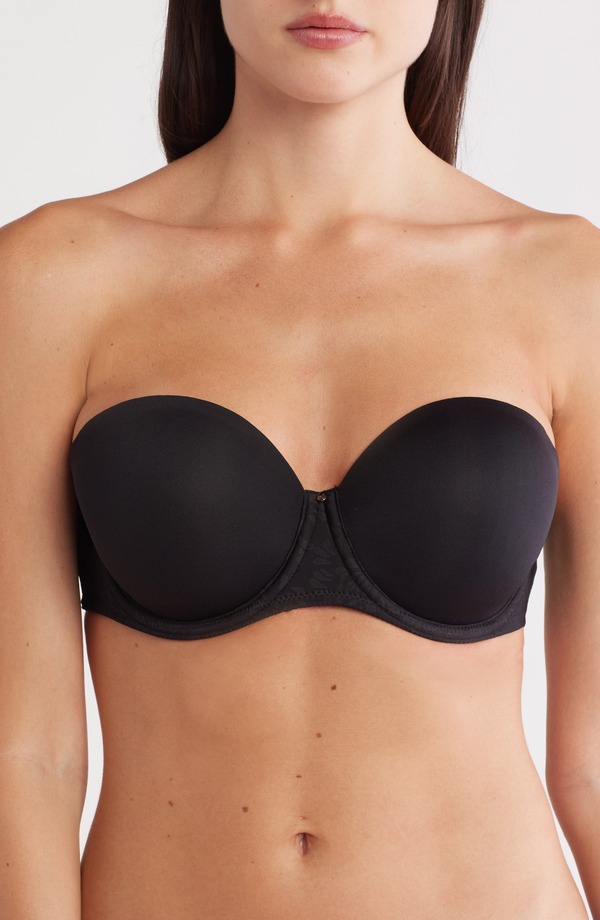 シャンテル レディース アンダー御召しもの ブラ ストラップレス Chantelle Lingerie Comfort Chic Full Bustrapless Bra Black 黒いこと
