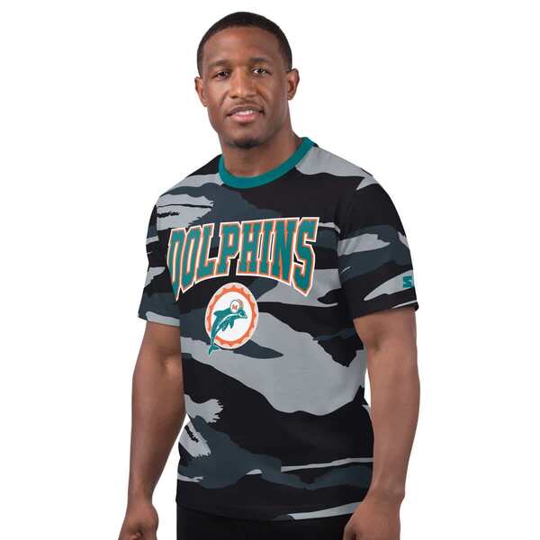 クランク メンズ トップス ティーシャツ ヴィンテージ ロゴタイプ Men\u0027starter Camo/Gray Miami Dolphins Thursday Night Gridiron Classics Vintage Logo T-Shirt Camo 薄墨色