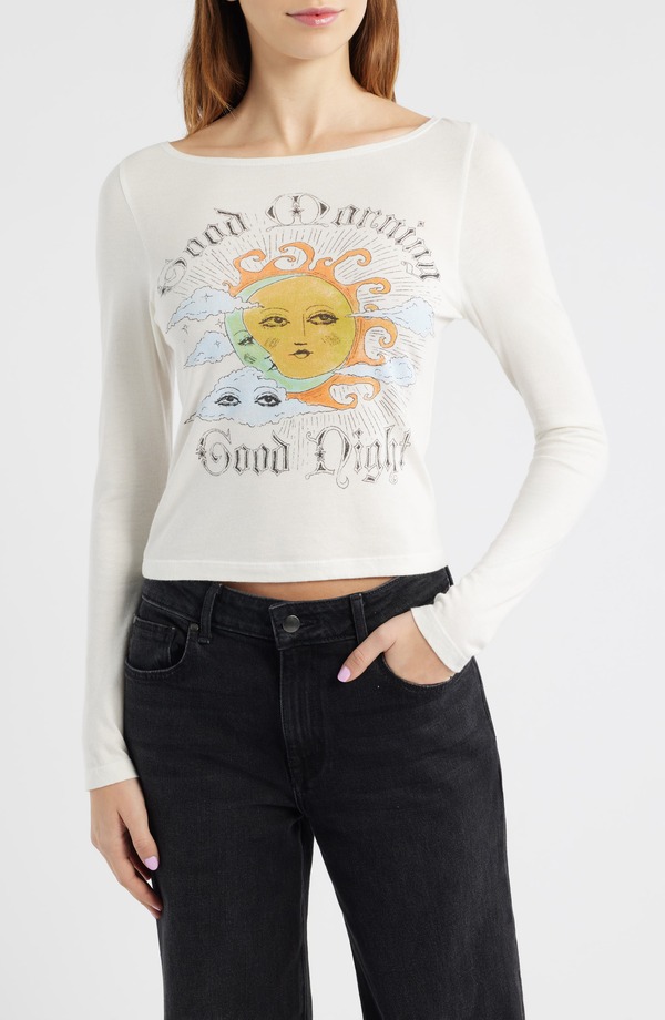 デイドリーマー レディース トップス ティーシャツ 綿織物 グラフィック Daydreamer Good Morningood Night Cotton Blend Graphic T-Shirt Vintage White 白いこと