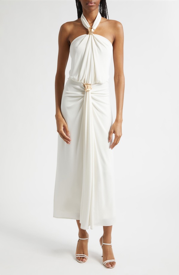 サンク セプト レディース トップス 衣装 ホルター Cinq Sept Kaily Bangle Detail Halter Neck Dress Ivory 象牙色