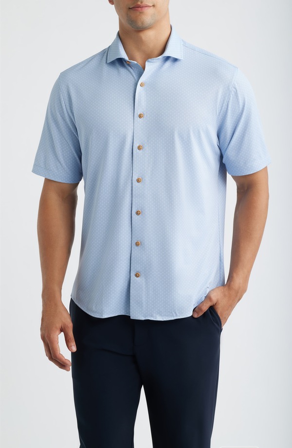 ジョニー オー メンズ トップス シャツ johnnie-O Augustine Short Sleeve Button-Up Shirt Kona｜ReVida 店