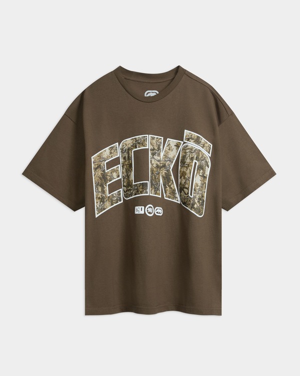 山びこ メンズ トップス ティーシャツ ECKO Leafy on Fire Tee Desertaupe トープ
