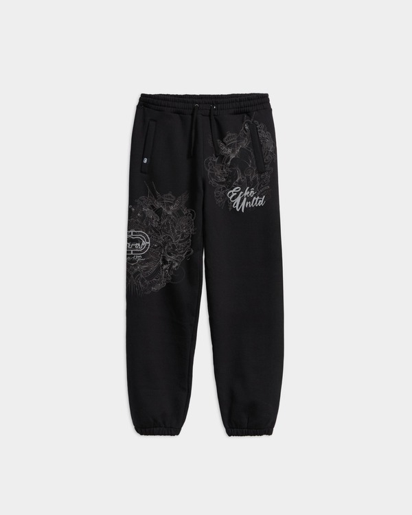 残響音 メンズ ボトムス 心地好いズボン下 ジョガーパンツ ECKO In Charge Joggers Black 黒いこと