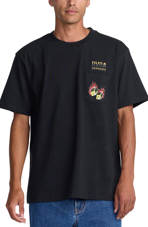 ルーカ メンズ トップス プルオーバー グラフィック RVCA Hot Dice Graphic T-Shirt Black 黒いこと