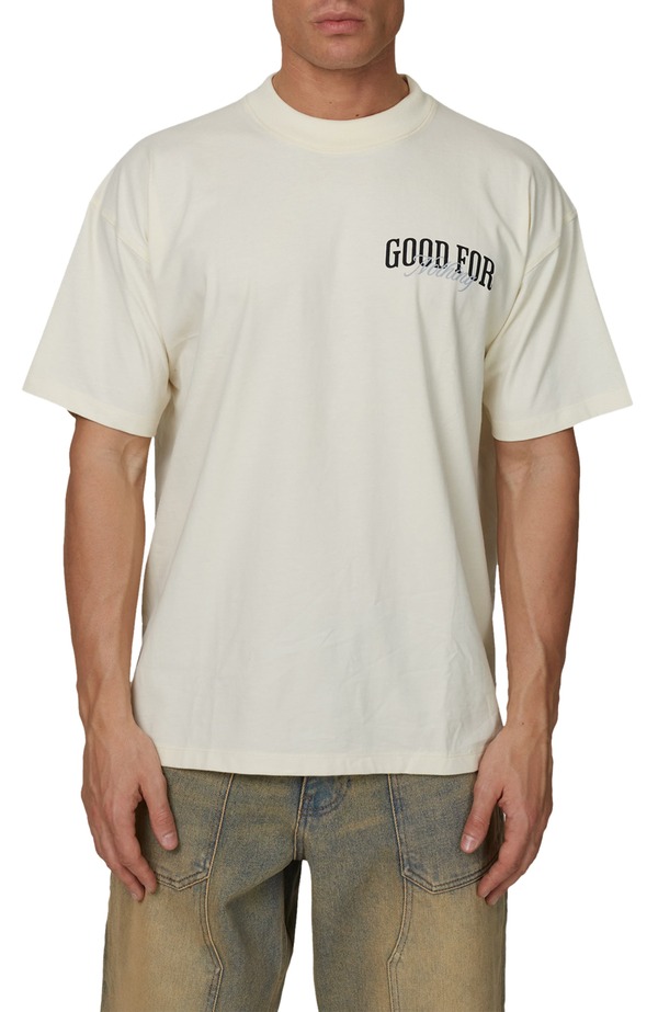 グッドフォーナッシング メンズ トップス ティーシャツ Good For Nothing Oversized Revival T-Shirt Ivory 象牙色