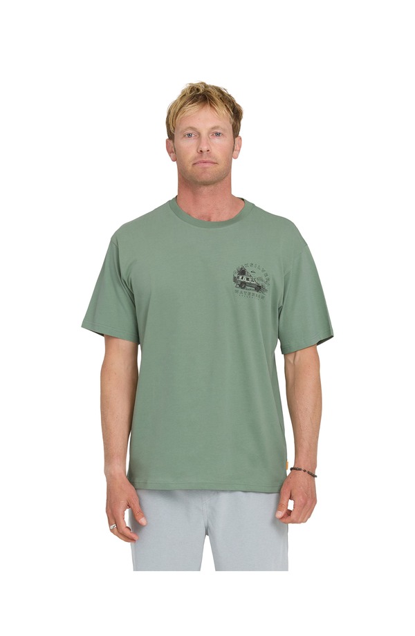 クイックシルバー ウォーター マン メンズ トップス シャツ Quiksilver Waterman Traveler Short Sleeve Shirt Lily Pad|ReVida 店