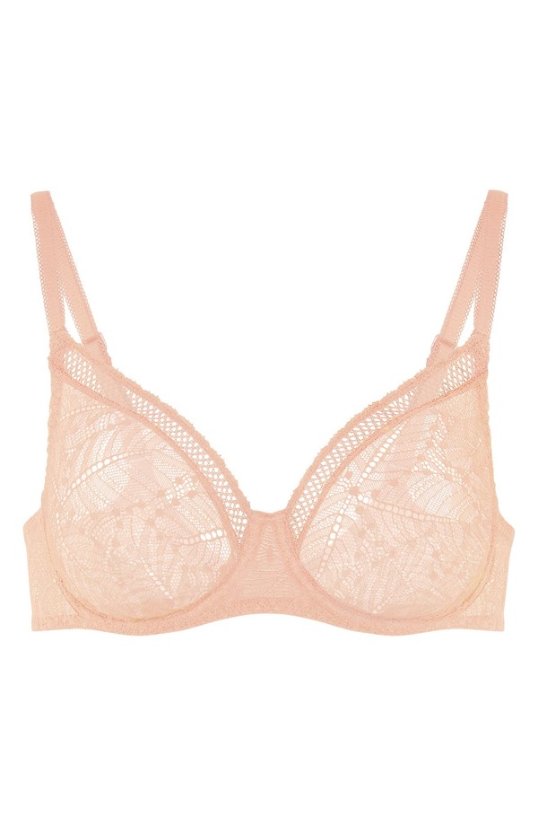 シモーヌペレール レディース アンダーお召しもの ブラ Simone Perele Comete Underwire Bra Pinky Sand 沙子