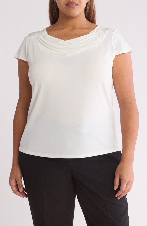 カスパール レディース トップス シャツ キャップ KASPER Cap Sleeve Cowl Neck Top Vanilla Ice｜ReVida 店 14,896円
