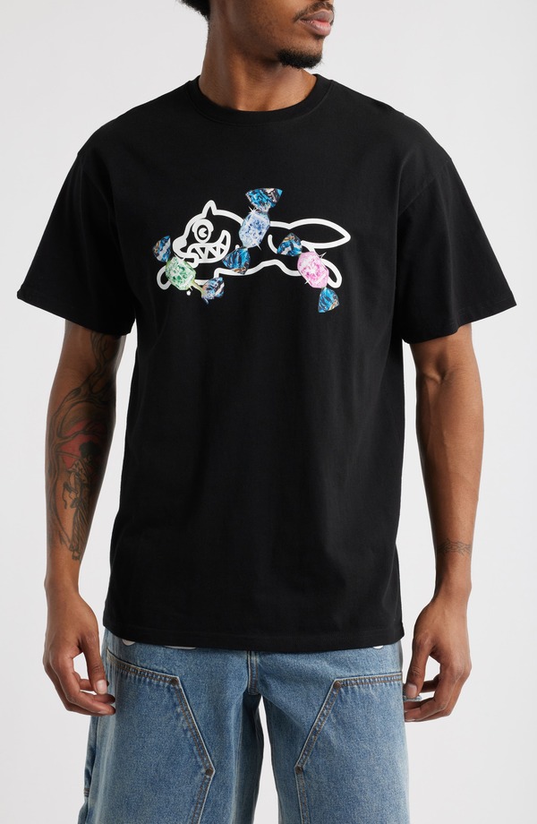 クリーム メンズ トップス ティーシャツ グラフィック ICECREAM Candy Graphic T-Shirt Black 黒いこと