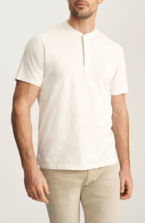 ３４ヘリテージ メンズ トップス プルオーバー 綿織物 34 Heritage Short Sleve Slub Cotton Henley Antique White 白いこと
