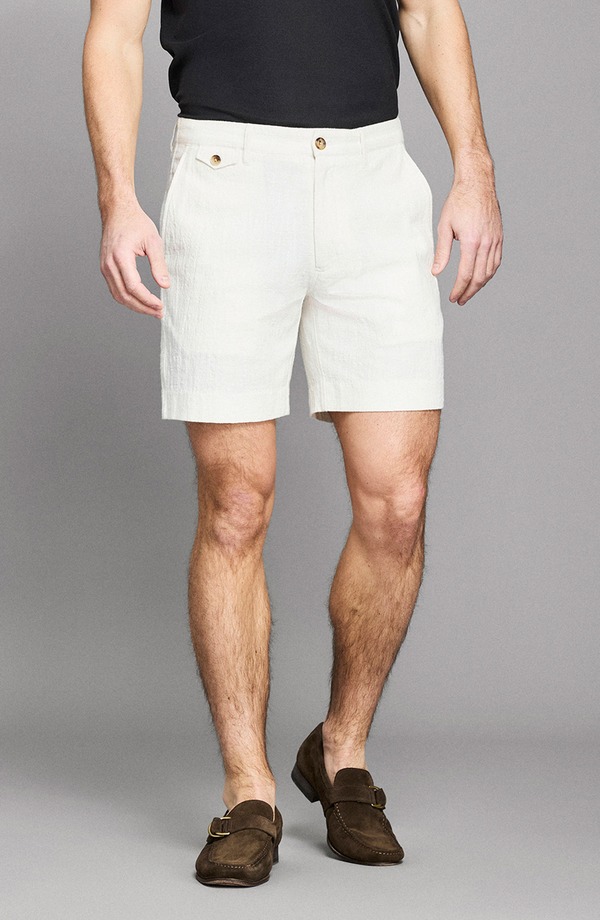 ビリーレイド メンズ ボトムス 二分の一ズボン下・さる股引き 遊撃手ズボン下 綿織物 Billy Reid Moore Slub Cotton Shorts Tinted White 白いこと