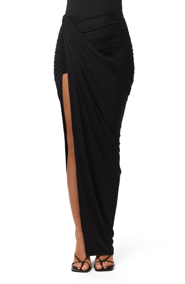 ネイキッドワードローブ レディース 下つ方スコート マキシ Naked Wardrobe High Slit Maxi Skirt Black 黒いこと