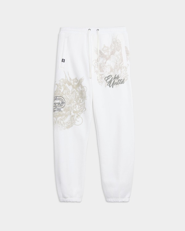 残響音 メンズ ボトムス 心地好いズボン下 ジョガーパンツ ECKO In Charge Joggers White 白いこと