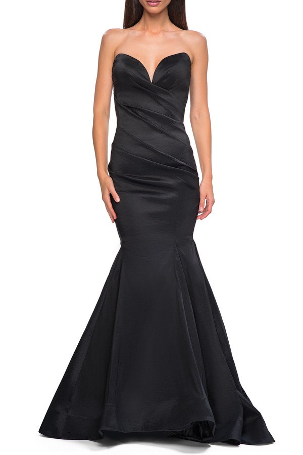 ラフェム レディース トップス 衣装 La Femmermaid Stretch Mikado Evening Dress with Illusion Back Black 黒いこと