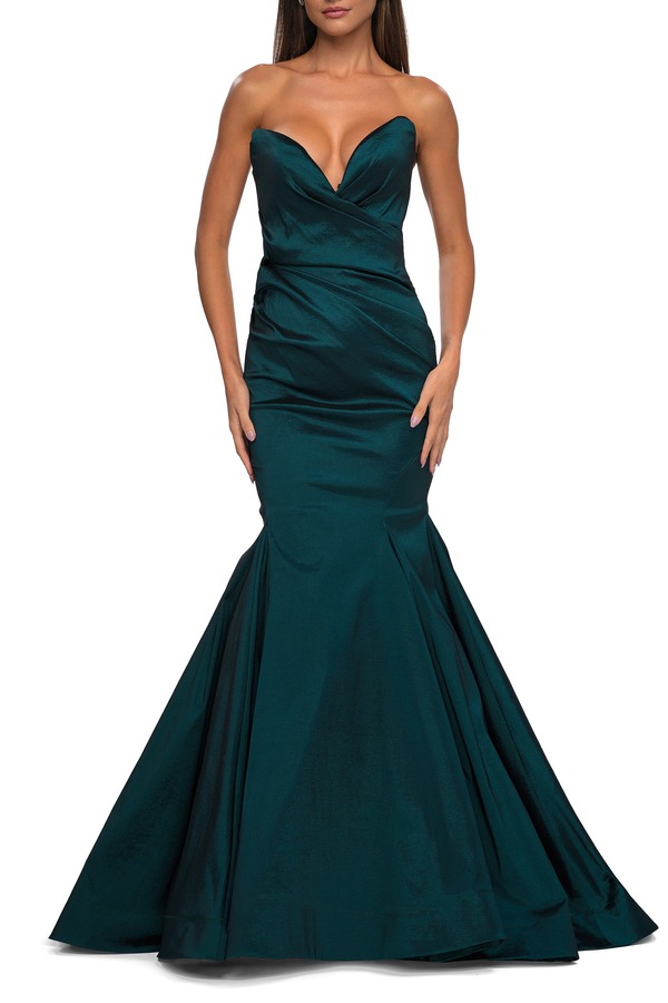 ラフェム レディース トップス 衣装 La Femmermaid Stretch Mikado Evening Dress with Illusion Back Dark Emerald エメラルド