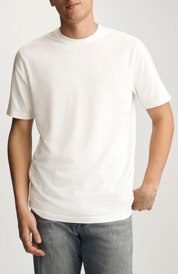 マーヴィ デニム メンズ トップス ティーシャツ 綿織物 Mavi Jeans White Slub Cotton Blend T-Shirt White 白いこと