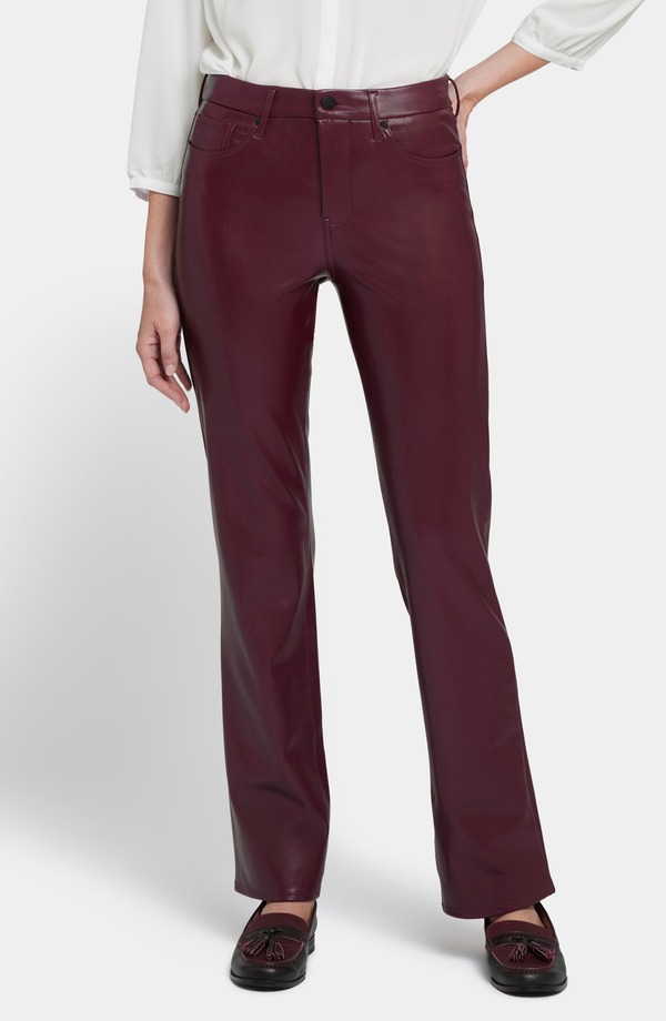 エヌワイディージェイ レディース ボトムス レギンストレート ズボン下 なめし革 フェイクレザー NYDJ Marilyn Straight Leg Faux Leather Pants Tavern