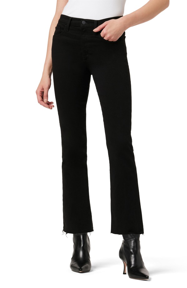 ジョーズ レディース ボトムス ジーンズズボン下 ブーツとり捨てる ブーツ デニム Joe\u0027s The Callie Raw Hem Crop Bootcut Jeans Black 黒いこと