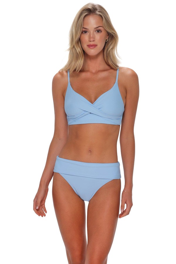 サンセッツ レディース アンダー御召しもの ブラ Sunsets Lyla Bralette Bikini Swimsuitop Blue Whisper 青碧